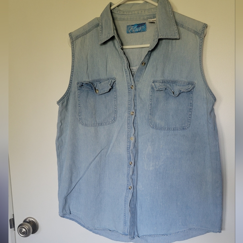 Vintage Express Light Blue Denim Top